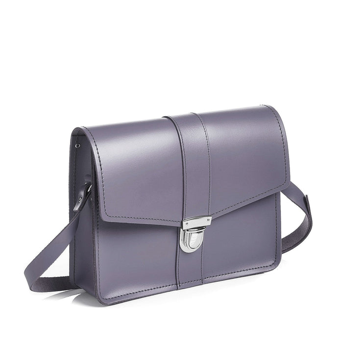 Leather Shoulder Bag - Lilac Grey-1