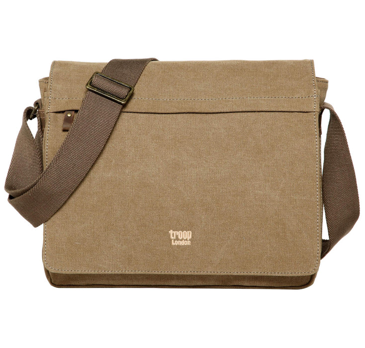 TRP0240 Troop London Classic Canvas Laptop Messenger Bag - 16.5 Diagonally-14