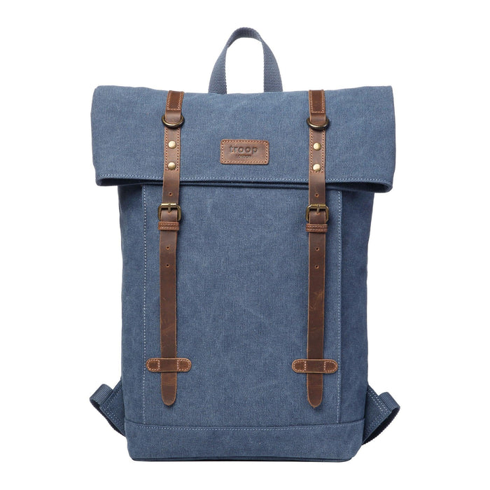 TRP0425 Troop London Heritage Canvas 15" Laptop Backpack, Smart Casual Daypack with Foldable Top-25