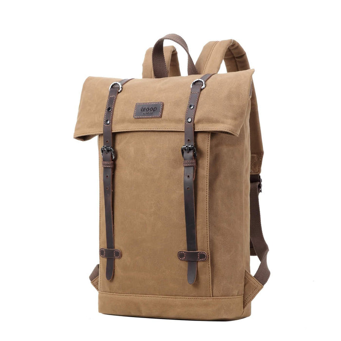 TRP0425 Troop London Heritage Canvas 15" Laptop Backpack, Smart Casual Daypack with Foldable Top-7