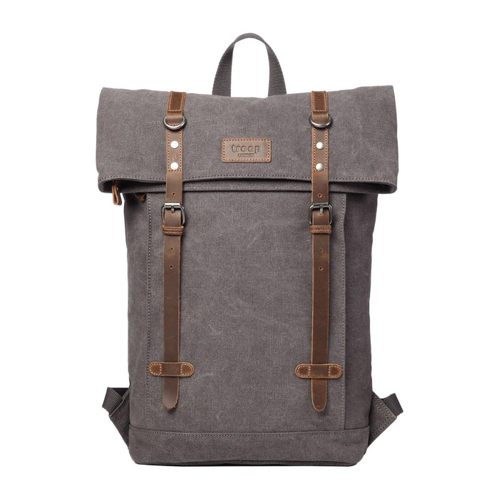 TRP0425 Troop London Heritage Canvas 15" Laptop Backpack, Smart Casual Daypack with Foldable Top-20