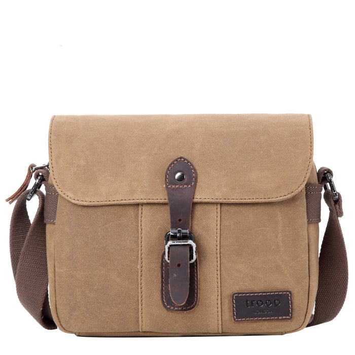 TRP0440 Troop London Heritage Canvas Leather Across body Bag, Small Travel Bag-8