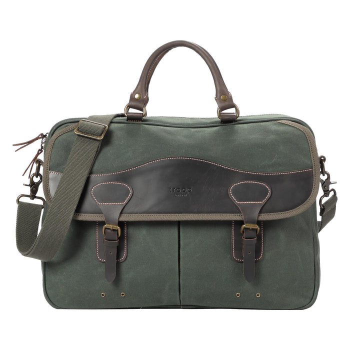 TRP0545 Troop London Heritage Canvas Messenger Bag, Shoulder Bag, 15” Laptop Bag, Laptop Briefcase, Messenger Bag with Top Carry Handle-5