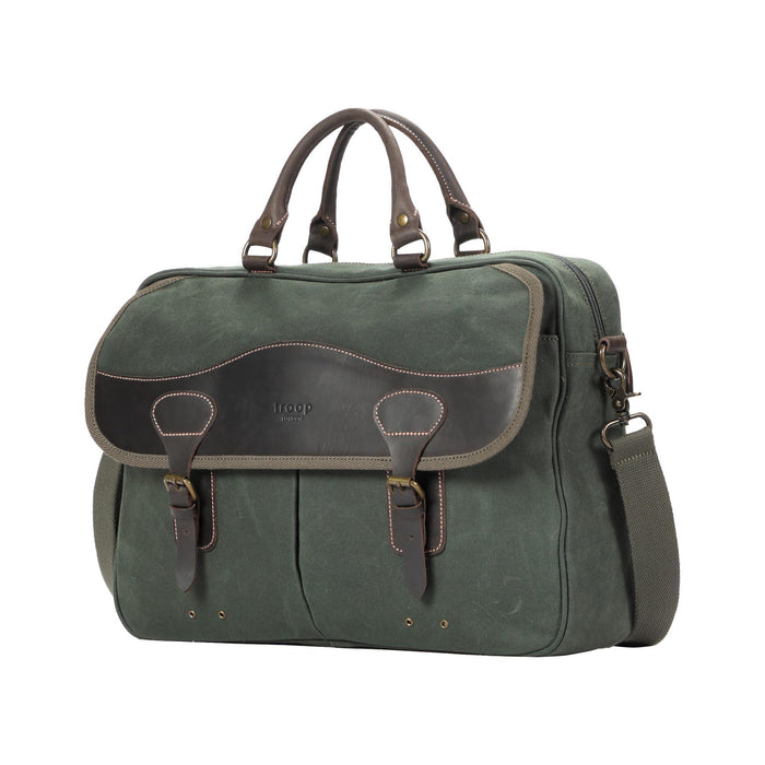 TRP0545 Troop London Heritage Canvas Messenger Bag, Shoulder Bag, 15” Laptop Bag, Laptop Briefcase, Messenger Bag with Top Carry Handle-6