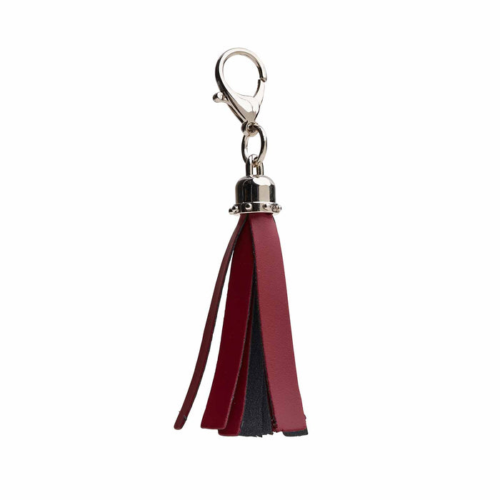 Mini tassel bag charm - Oxblood-0