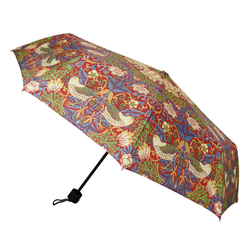 William Morris Strawberry Thief Red - Art Folding Umbrella-0