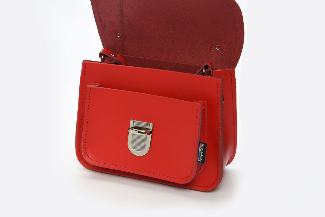 Luna Handmade Leather Bag - Pillarbox Red - Love Thy Bargains