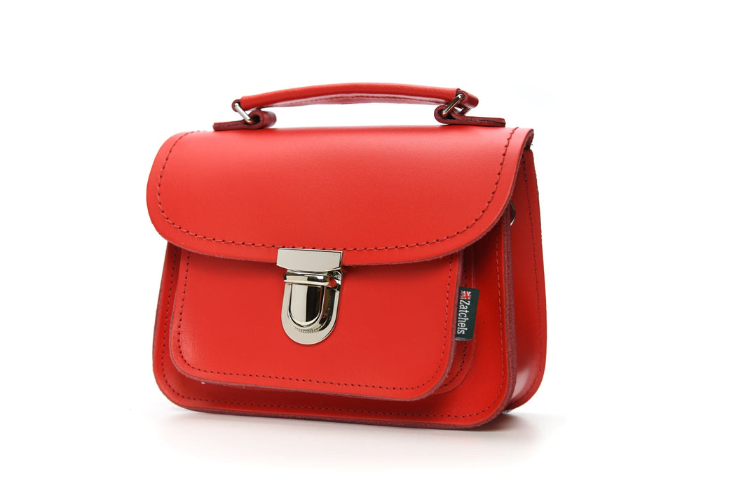 Luna Handmade Leather Bag - Pillarbox Red - Love Thy Bargains