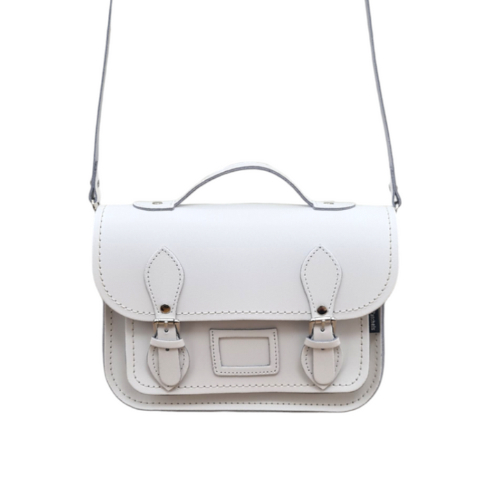 Leather Midi Satchel - White-1