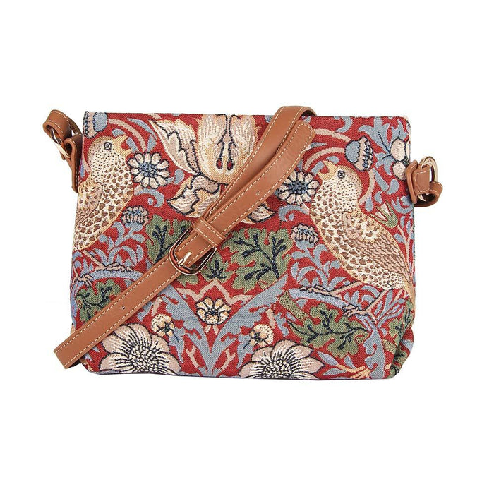 William Morris Strawberry Thief Red - Cross Body Bag-1