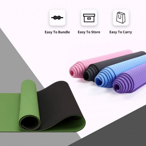 Yoga-1 - Kono Tpe Non-slip Classic Yoga Mat - Green And Black