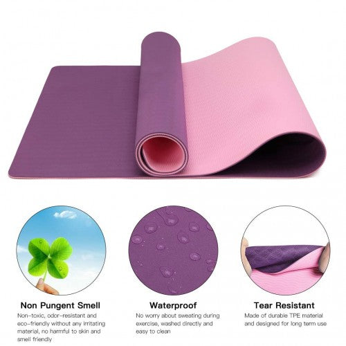 Yoga-1 - Kono Tpe Non-slip Classic Yoga Mat - Purple And Pink