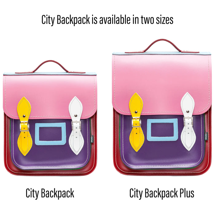 Handmade Leather City Backpack - Classic Kaleidoscope-4