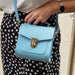 Handmade Leather Sugarcube Handbag - Pastel Baby Blue-6