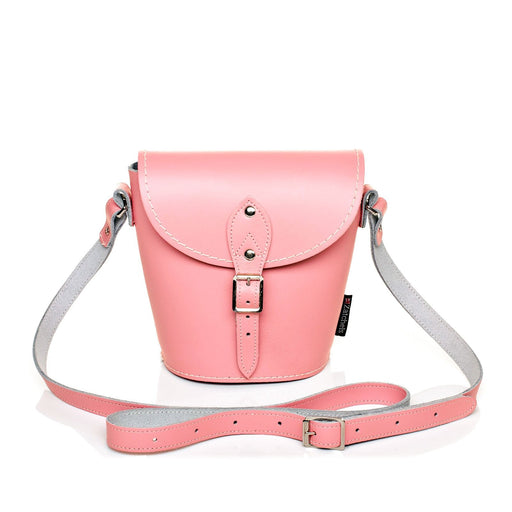 Handmade Leather Barrel Bag - Pastel Pink-0