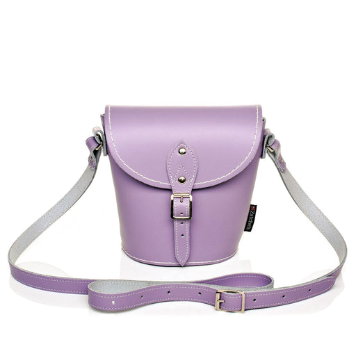 Handmade Leather Barrel Bag - Pastel Violet-0