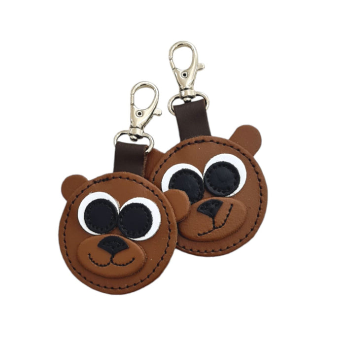 Brown Bear Handmade Leather Bag Charm-4