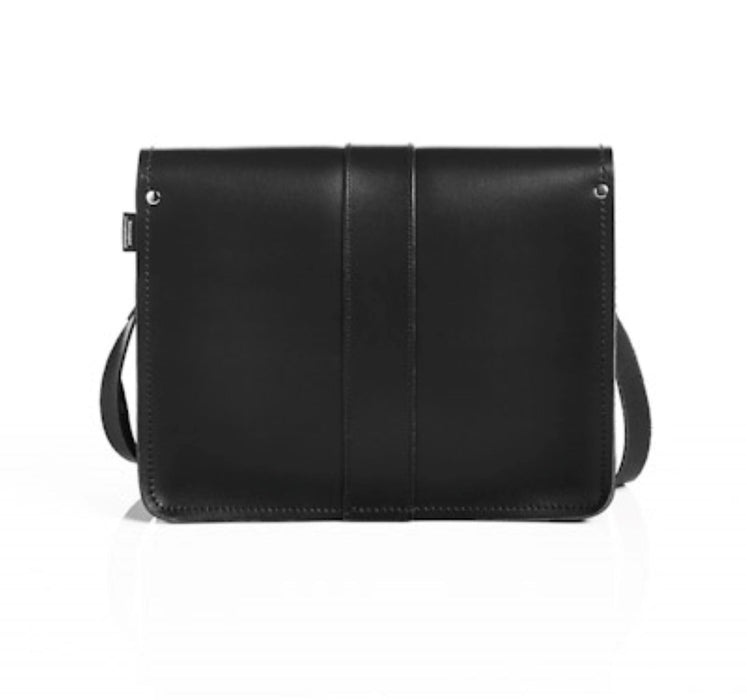 Leather Shoulder Bag - Black-3