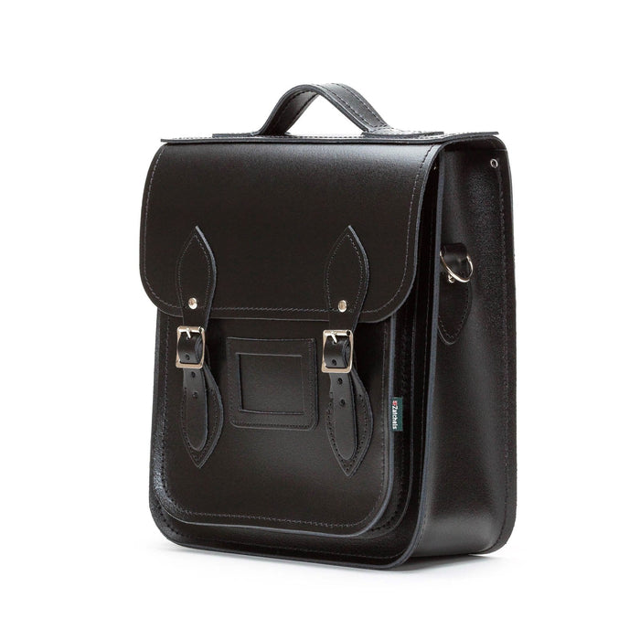 Handmade Leather City Backpack - Black-1