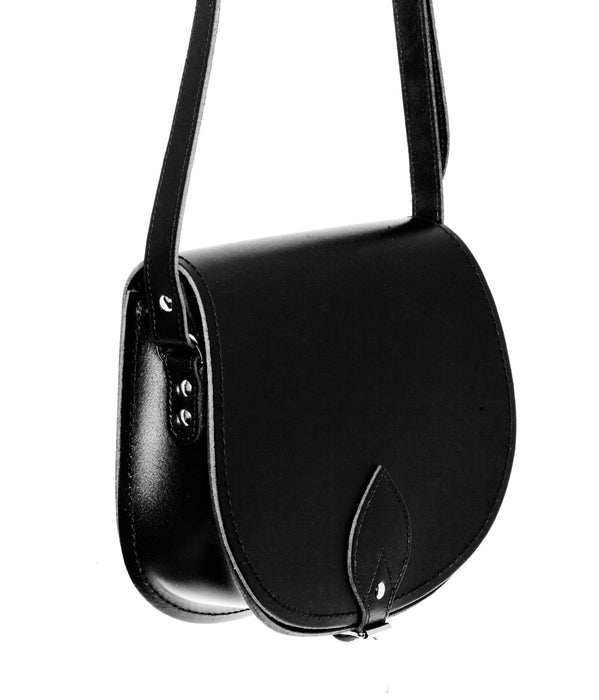 Handmade Leather Saddle Bag - Black-1
