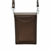 Leather Push Lock Crossbody Phone Case - Dark Brown-2