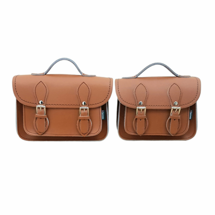 Handmade Leather Micro Satchel - Burnt Orange-3