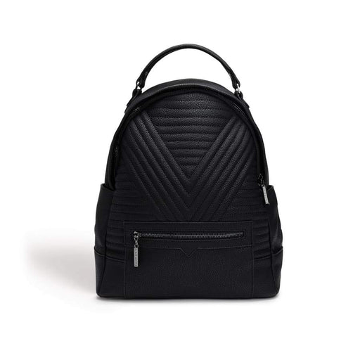 Camberwell Black Quilted Vegan Backpack-0