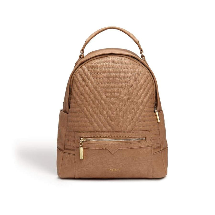 Camberwell Brown Quilted Vegan Laptop Backpack-0