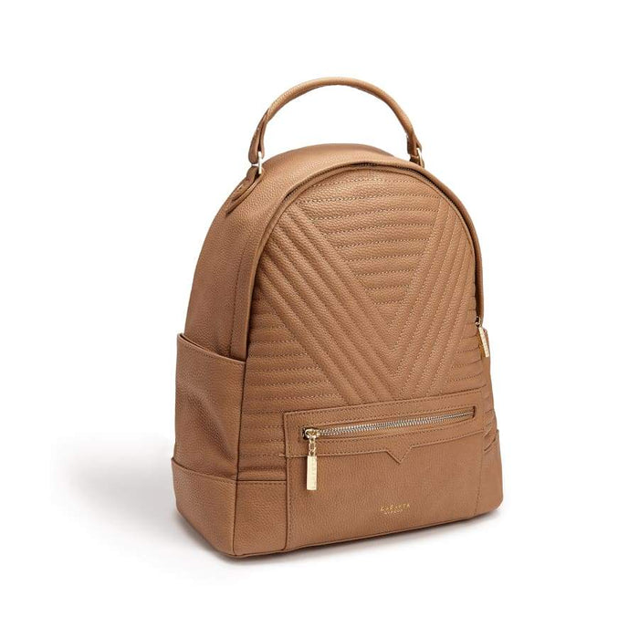 Camberwell Brown Quilted Vegan Laptop Backpack-1