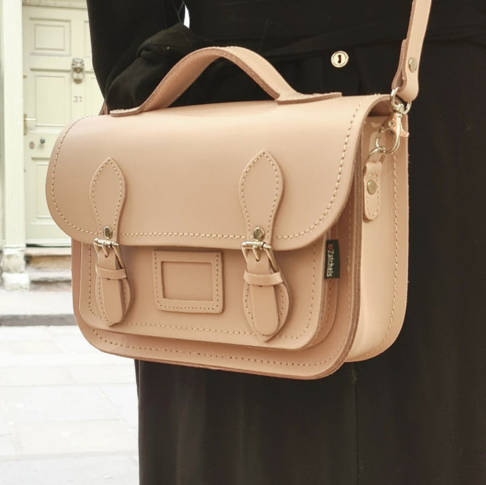 Leather Midi Satchel - Cherry Blossom-4