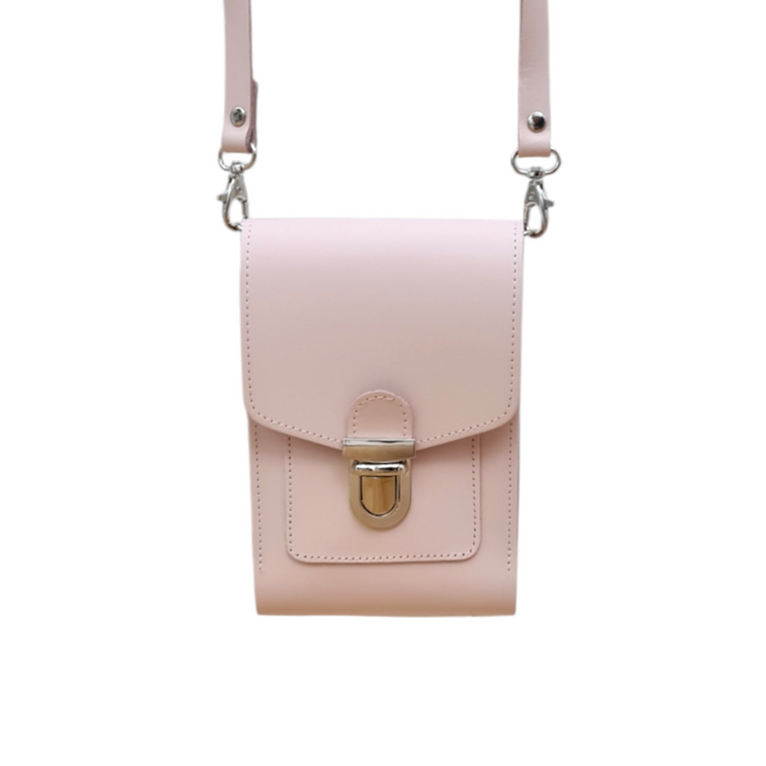 Leather Push Lock Crossbody Phone Case - Cherry Blossom-0