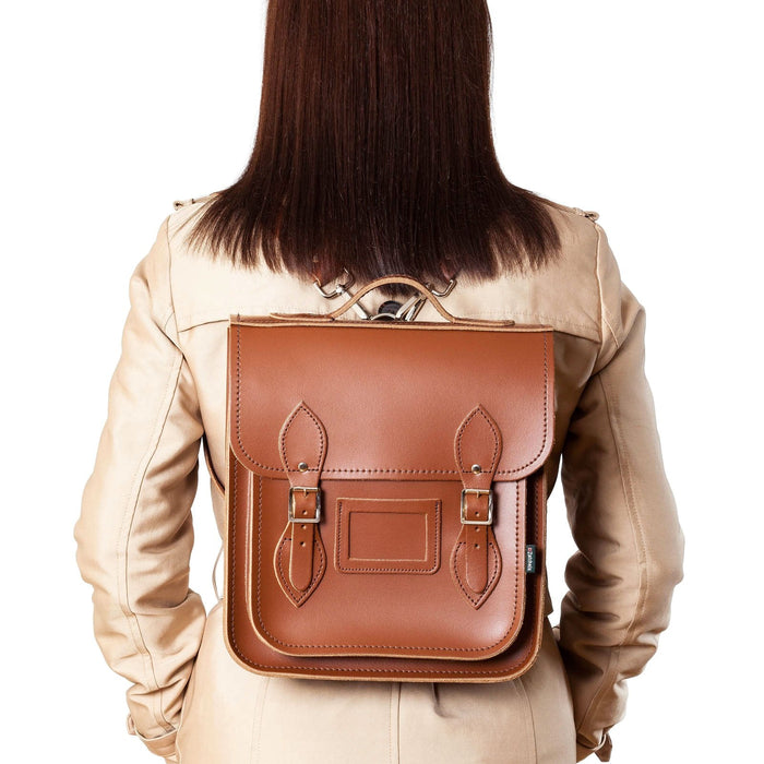 Handmade Leather City Backpack - Chestnut-4
