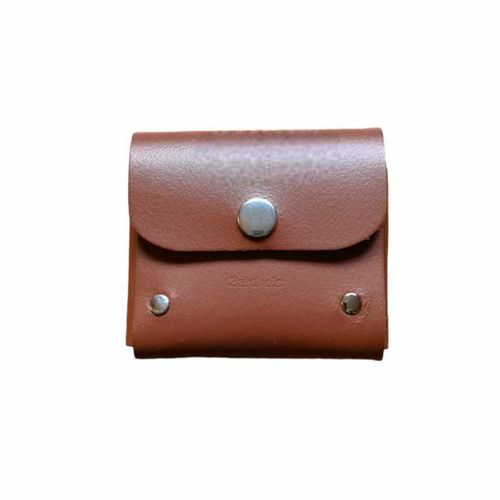 Handmade Leather Simple Coin Purse - Chestnut-0