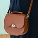 Handmade Leather Twist Lock Saddle Bag - Chestnut-3