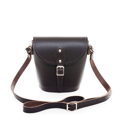 Handmade Leather Barrel Bag - Dark Brown-0