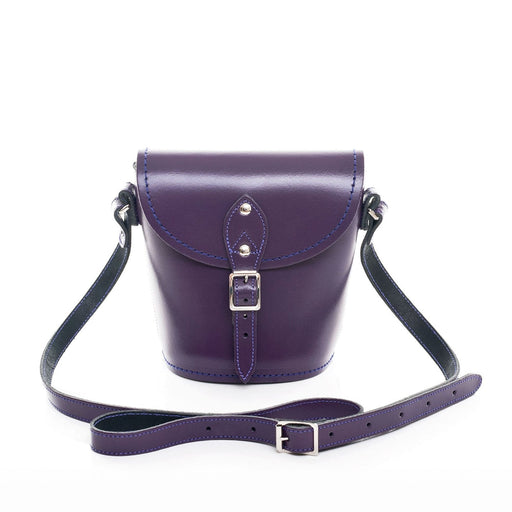 Handmade Leather Barrel Bag - Purple-0