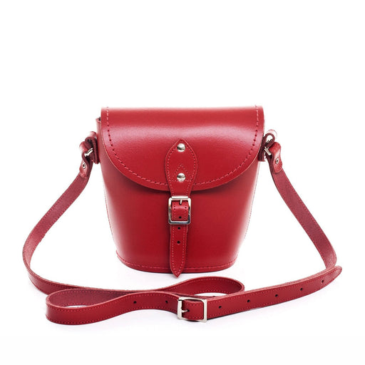 Handmade Leather Barrel Bag - Red-0