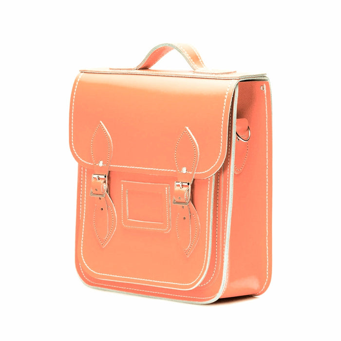Handmade Leather City Backpack - Coral-1