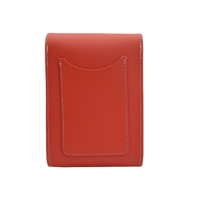 Handmade Leather Festival Phone Bag - Coral-2