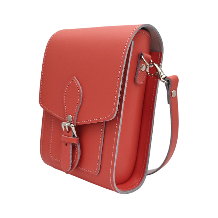 Handmade Leather Festival Phone Bag - Coral-0