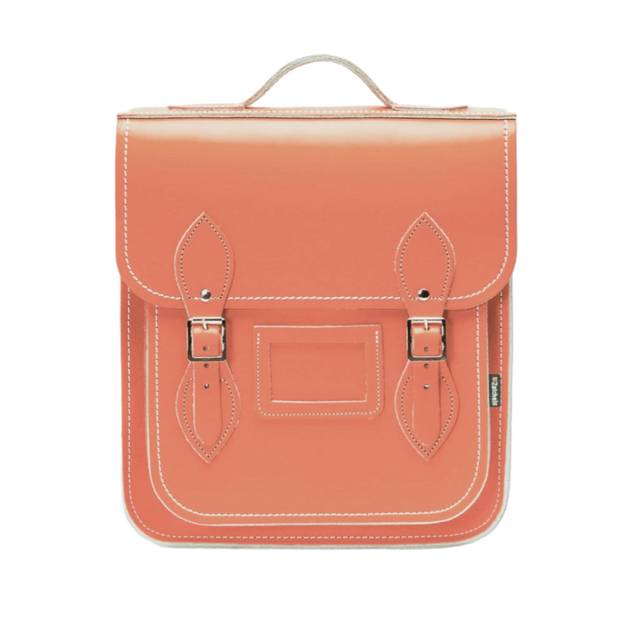 Handmade Leather City Backpack - Coral-0