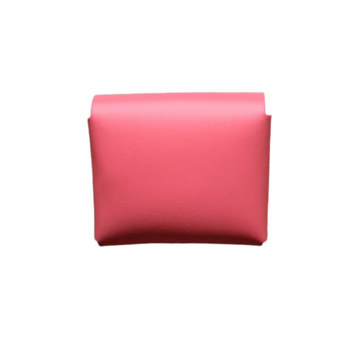 Handmade Leather Simple Coin Purse - Coral-2