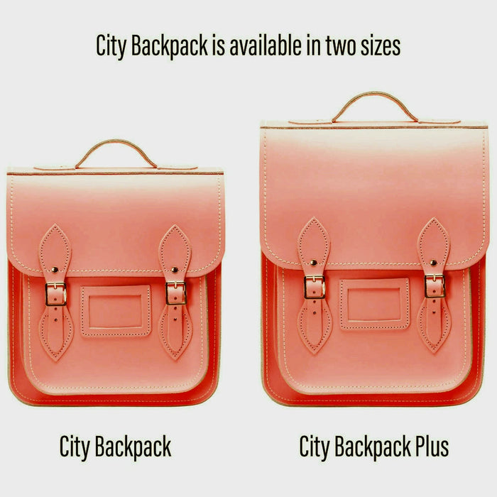 Handmade Leather City Backpack - Coral-3