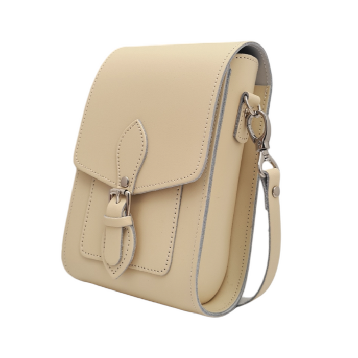 Handmade Leather Festival Phone Bag - Cream-0