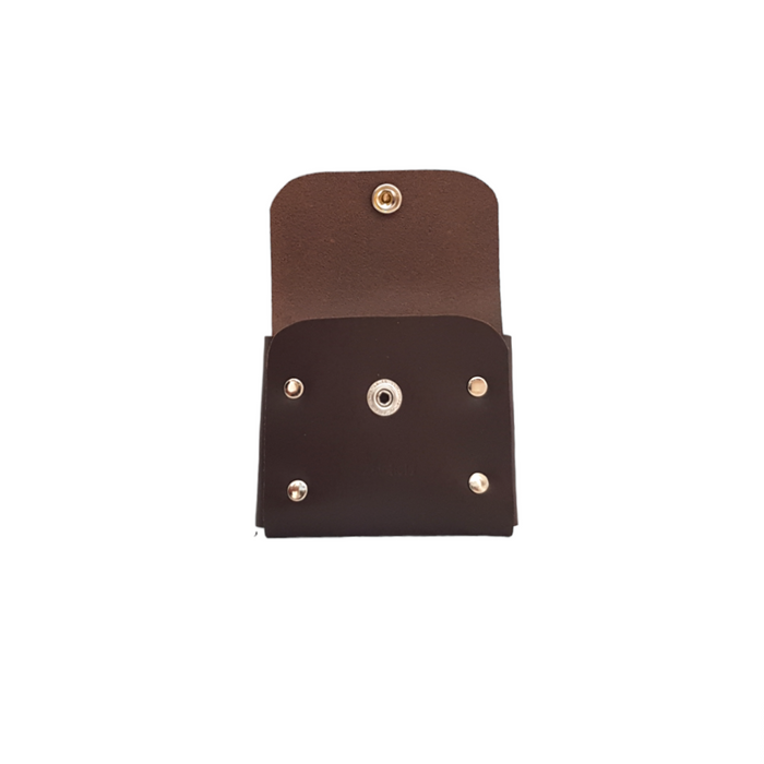 Handmade Leather Simple Coin Purse - Dark Brown-1