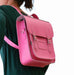 Handmade Leather City Backpack - Hot Fuchsia-5