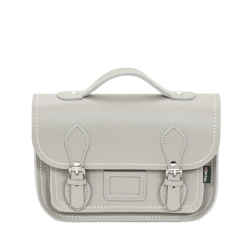 Leather Midi Satchel - Ghost Grey-0