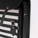 Handmade Leather City Backpack - Gothic Striped White & Black-4