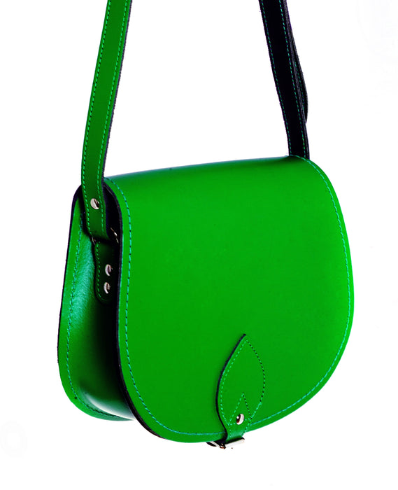 Handmade Leather Saddle Bag - Green-1
