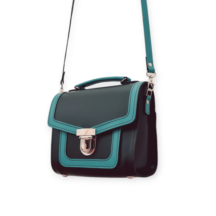 Harmony Handmade Leather Sugarcube Plus Handbag - Teal-1